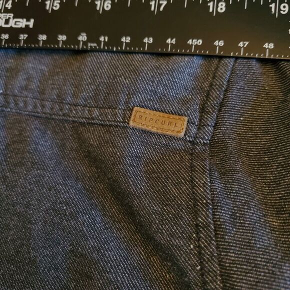 Vtg Rip Curl Youth Shirt w/Hoodie L Gray Button Down Skater Jacket Slant Pockets - Picture 11 of 16